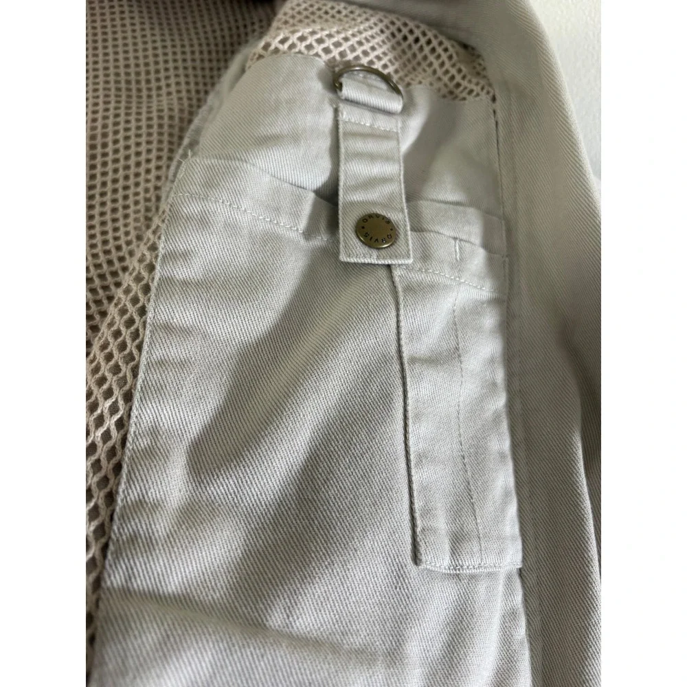 Orvis Mens 46T Cotton Field Jacket Leather Elbow Patches Khaki Tan Sport Coat